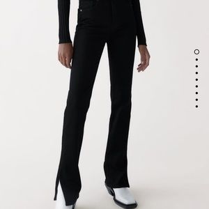 Black zara split skinny high rise jeans